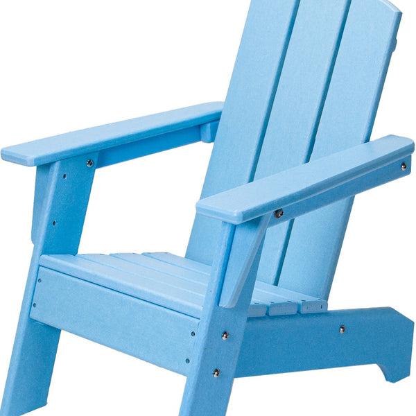 Homeroots 23" Aqua Heavy Duty Plastic Adirondack Chair For Kids - Stylish, Comfortable & Weather-resistant!  Plastic 483918