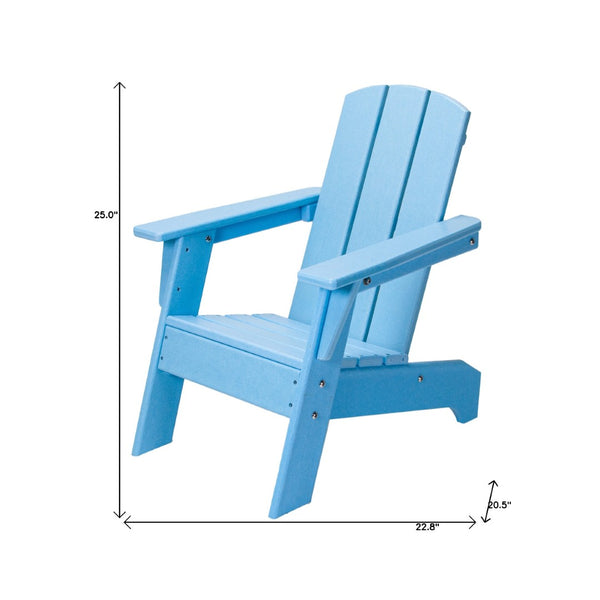 Homeroots 23" Aqua Heavy Duty Plastic Adirondack Chair For Kids - Stylish, Comfortable & Weather-resistant!  Plastic 483918