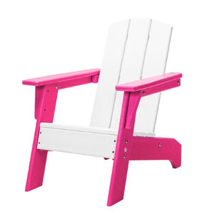 Homeroots 23" Adorable White And Pink Heavy Duty Outdoor Adirondack Chair For Kids - Stylish & Durable Comfort!  Plastic 483919