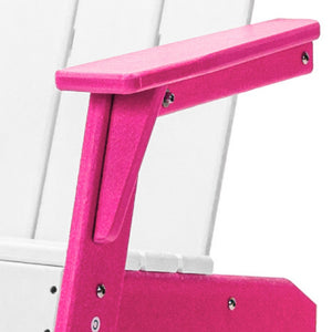 Homeroots 23" Adorable White And Pink Heavy Duty Outdoor Adirondack Chair For Kids - Stylish & Durable Comfort!  Plastic 483919