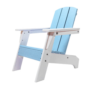 Homeroots 23" Aqua And White Heavy Duty Plastic Kid's Adirondack Chair - Weather-resistant & Stylish Comfort!  Plastic 483920