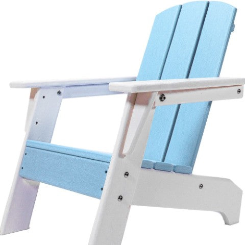 Homeroots 23" Aqua And White Heavy Duty Plastic Kid's Adirondack Chair - Weather-resistant & Stylish Comfort!  Plastic 483920