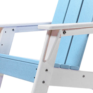 Homeroots 23" Aqua And White Heavy Duty Plastic Kid's Adirondack Chair - Weather-resistant & Stylish Comfort!  Plastic 483920