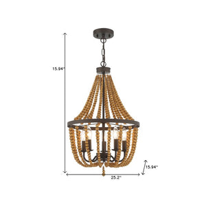 Candle Style Five Light Dimmable Metal Chandelier Elegant Glam Fixture for Dining Rooms