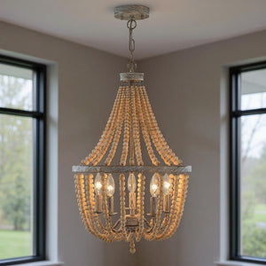 Candle Style Five Light Dimmable Metal Chandelier Elegant Glam Fixture for Dining Rooms