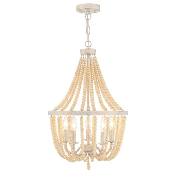 Candle Style Five Light Dimmable Metal Chandelier Elegant Glam Fixture for Dining Rooms