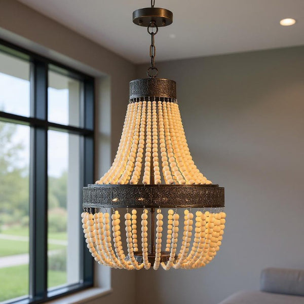 Candle Style Five Light Dimmable Metal Chandelier Elegant Glam Fixture for Dining Rooms