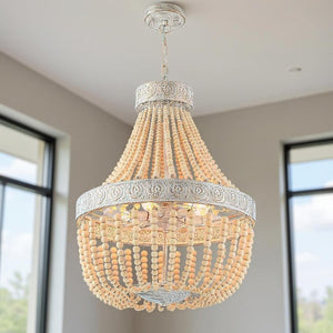 Candle Style Six Light Dimmable Metal Chandelier for Elegant Dining and Living Spaces