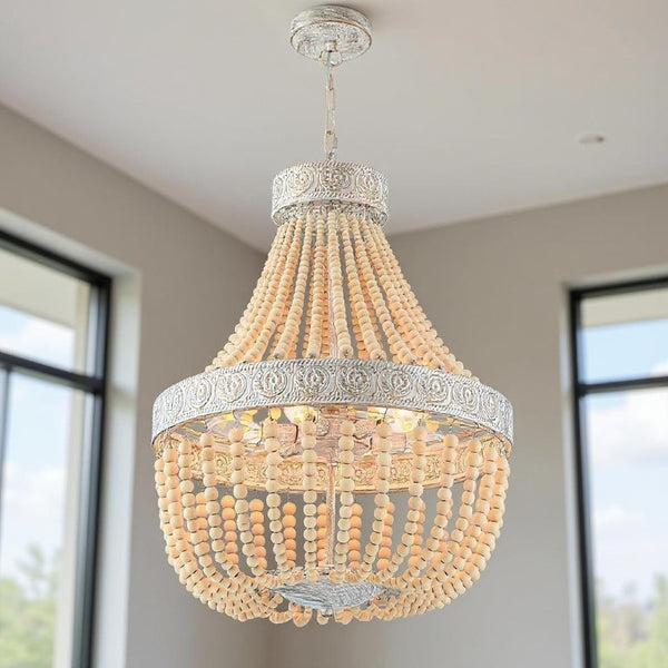Candle Style Six Light Dimmable Metal Chandelier for Elegant Dining and Living Spaces