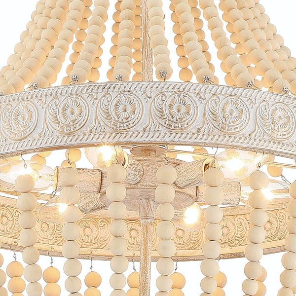 Candle Style Six Light Dimmable Metal Chandelier for Elegant Dining and Living Spaces