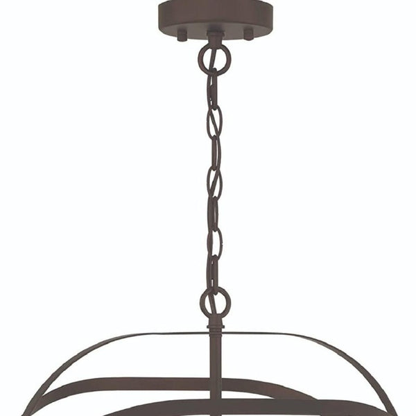 Bronze Four Light Dimmable Chandelier Elegant Metal Fixture for Dining or Foyer
