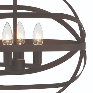 Bronze Four Light Dimmable Chandelier Elegant Metal Fixture for Dining or Foyer