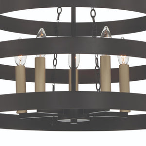 Candle Style Five Light Dimmable Metal Chandelier Elegant Glam Fixture for Dining Rooms