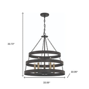 Candle Style Five Light Dimmable Metal Chandelier Elegant Glam Fixture for Dining Rooms