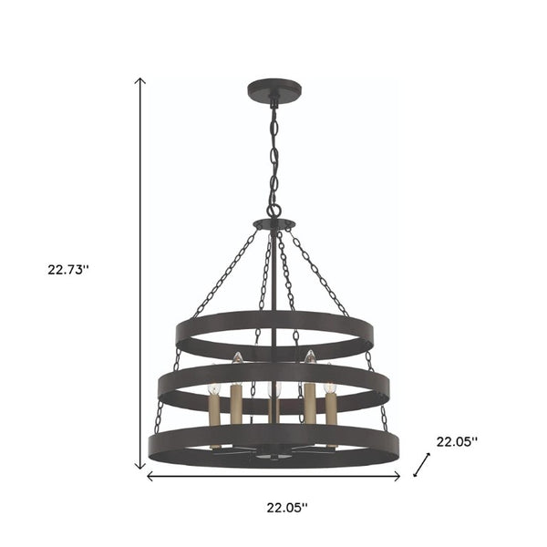 Candle Style Five Light Dimmable Metal Chandelier Elegant Glam Fixture for Dining Rooms