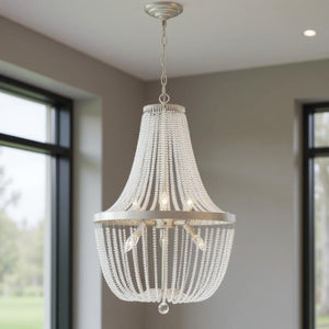 Candle Style Six Light Dimmable Metal Chandelier for Elegant Dining and Living Spaces