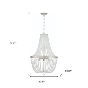 Candle Style Six Light Dimmable Metal Chandelier for Elegant Dining and Living Spaces