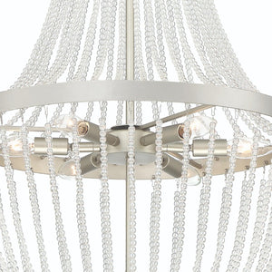 Candle Style Six Light Dimmable Metal Chandelier for Elegant Dining and Living Spaces