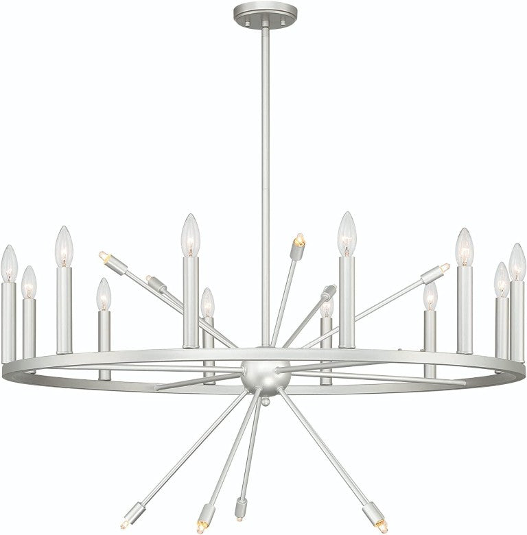 HomeRoots Silver Dimmable Multi Light Chandelier with Candle Arm Design for Elegant Dining 483957