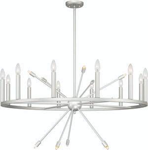 HomeRoots Silver Dimmable Multi Light Chandelier with Candle Arm Design for Elegant Dining 483957