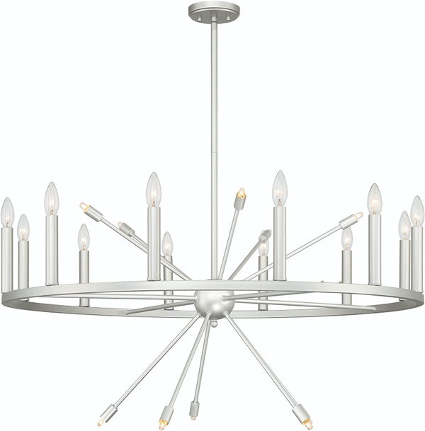 HomeRoots Silver Dimmable Multi Light Chandelier with Candle Arm Design for Elegant Dining 483957