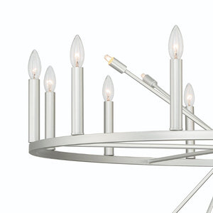 Silver Dimmable Multi Light Chandelier with Candle Arm Design for Elegant Dining