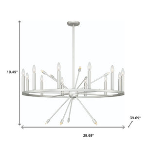 Silver Dimmable Multi Light Chandelier with Candle Arm Design for Elegant Dining