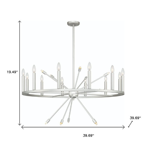 Silver Dimmable Multi Light Chandelier with Candle Arm Design for Elegant Dining