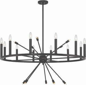 HomeRoots Black Dimmable Multi Light Metal Chandelier for Dramatic Dining Room Ambiance 483958