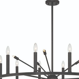 Black Dimmable Multi Light Metal Chandelier for Dramatic Dining Room Ambiance