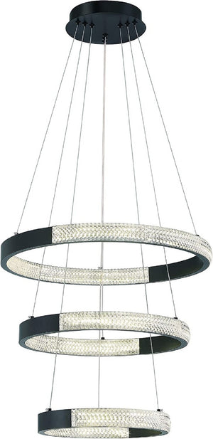 Candle Style Three Light Dimmable Led Metal Chandelier for Dining Room or Entryway
