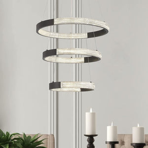 Candle Style Three Light Dimmable Led Metal Chandelier for Dining Room or Entryway