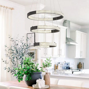 Candle Style Three Light Dimmable Led Metal Chandelier for Dining Room or Entryway