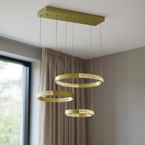 Candle Style Three Light Dimmable Led Metal Chandelier for Dining Room or Entryway