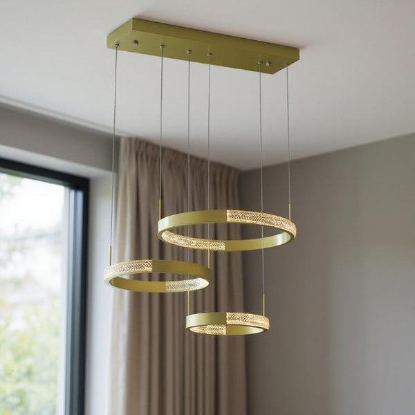 Candle Style Three Light Dimmable Led Metal Chandelier for Dining Room or Entryway