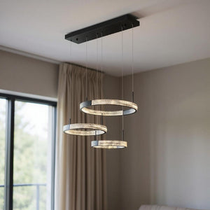 Candle Style Three Light Dimmable Led Metal Chandelier for Dining Room or Entryway
