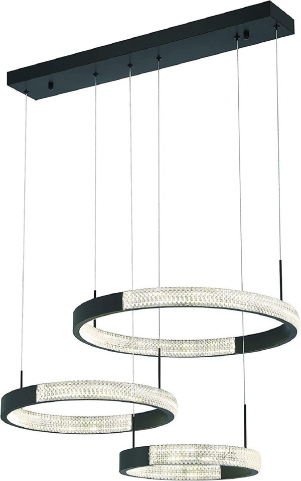 Candle Style Three Light Dimmable Led Metal Chandelier for Dining Room or Entryway