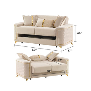 English Elm Lisa Contemporary Loveseat Birch Frame Pocket Coil Cushions and Steel Legs for Modern Living B009S02244