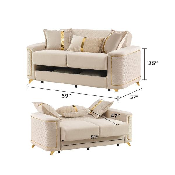 English Elm Lisa Contemporary Loveseat Birch Frame Pocket Coil Cushions and Steel Legs for Modern Living B009S02244