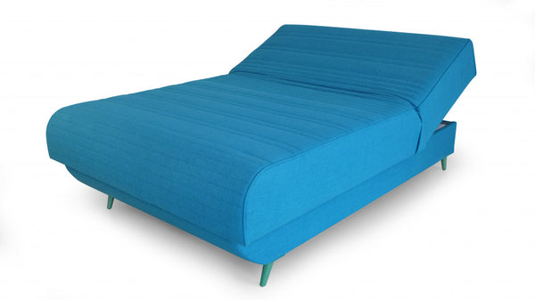 Homeroots Turquoise Full Adjustable Upholstered Polyester No Bed Frame With Mattress  Plywood,Metal,Sponge,Visco,Polyester 483977
