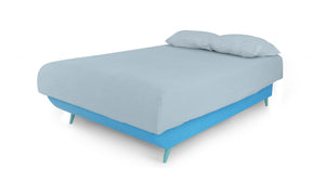 Homeroots Turquoise Full Adjustable Upholstered Polyester No Bed Frame With Mattress  Plywood,Metal,Sponge,Visco,Polyester 483977