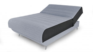 Homeroots Light Gray Full Adjustable Upholstered Polyester No Bed Frame With Mattress  Plywood,Metal,Sponge,Visco,Polyester 483978