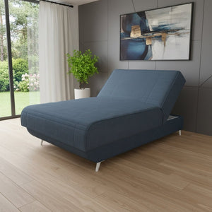 HomeRoots Blue Adjustable Upholstered Bed with Hybrid Mattress – Modern Design, Ergonomic Support & Comfort 483979