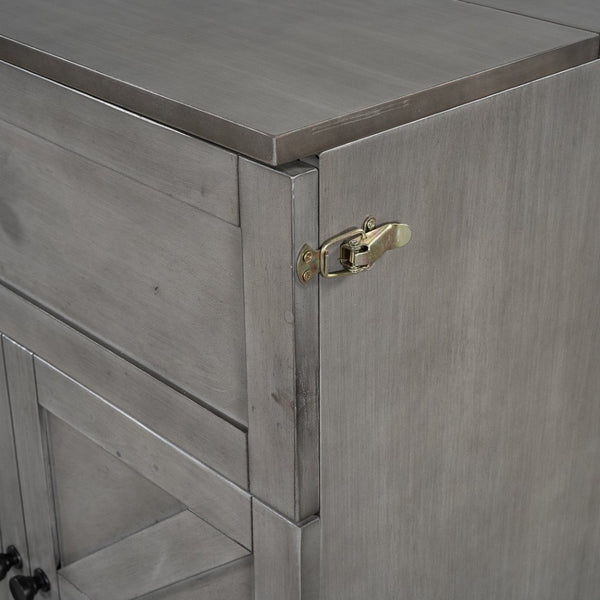 English Elm Queen Murphy Wall Bed with Usb Ports Storage Drawers and Cabinet Style Panel Front Gray N708S00006AAE