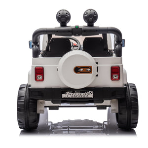 English Elm 24v Kids Electric Ride on Car with Parental Remote Rear Suspension and Bluetooth Audio White W1578P228746