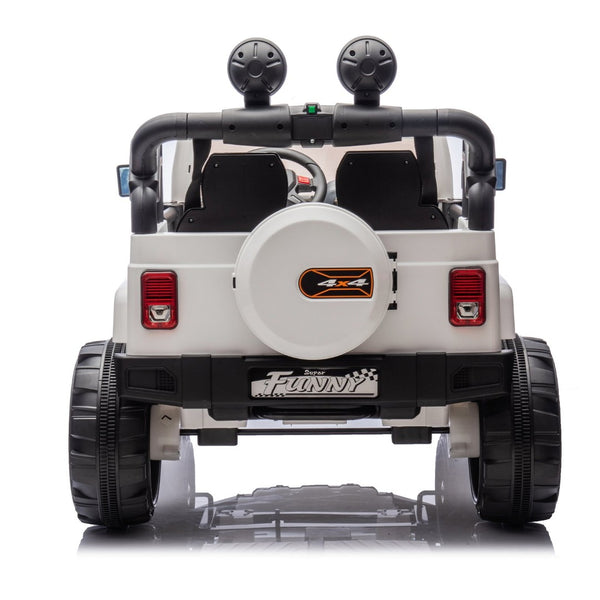 English Elm 24v Kids Electric Ride on Car with Parental Remote Rear Suspension and Bluetooth Audio White W1578P228746