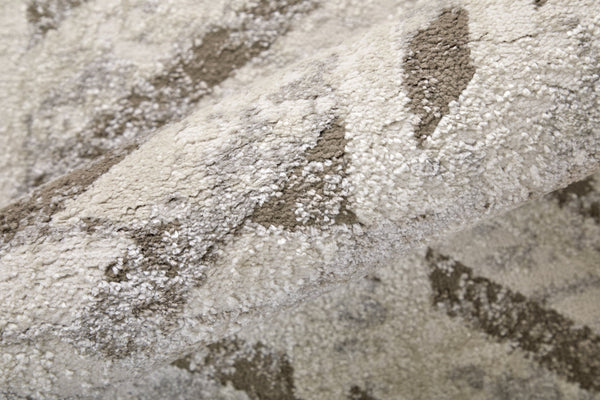 Feizy Rugs Vancouver Collection Stylish And Durable Geometric Rug For Modern Living With Soft, Easy-care Texture Ivory,Tan,Brown Polypropylene,Polyester Vnr39nqfbgebrnf05