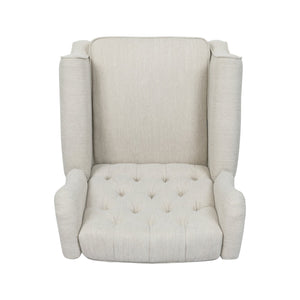 English Elm Christopher Knight Home® - Pushback Tufted Recliner Chair in Beige Fabric with Wingback Design, Birch Legs, Contemporary Comfort and Style 68629.00