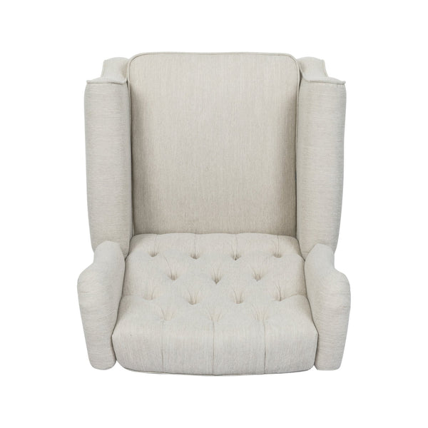 English Elm Christopher Knight Home® - Pushback Tufted Recliner Chair in Beige Fabric with Wingback Design, Birch Legs, Contemporary Comfort and Style 68629.00