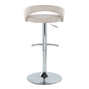 English Elm Adjustable Swivel Barstools with Chrome Base Upholstered Seat for Kitchen Islands Set of 2 B202S01976